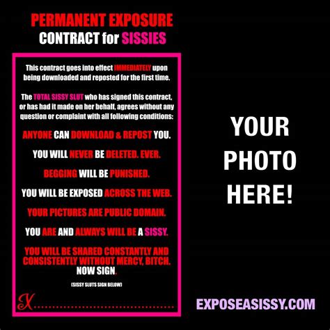 sissy exposure card|EXPOSURE CONTRACT – WILL YOU SIGN ON THE DOTTED .